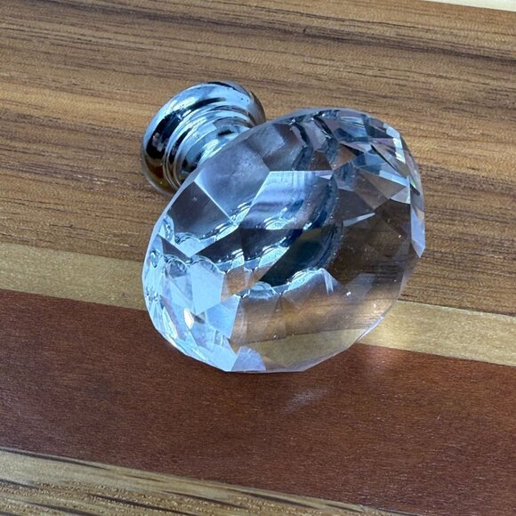 Mosilveron 10-Pack Cabinet Crystal Knobs 30mm Decorative Drawer Pulls Chrome - Picture 2 of 4